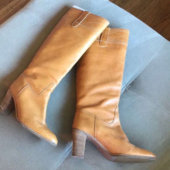 J. Crew, cognac/tan, leather, mid-calf boots - Picture 1 of 5